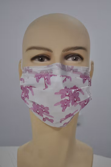 Chirurgische/Typ Iir/Medizin/Schutz/Sicherheit/Vlies 3-fach/4-fach Einweg-Gesichtsmaske mit elastischem Ohr